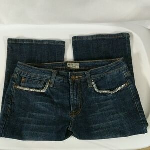 Max Studio Bling Pocket Boot Cut Dark Wash Jeans - size 5/6 - 32" inseam